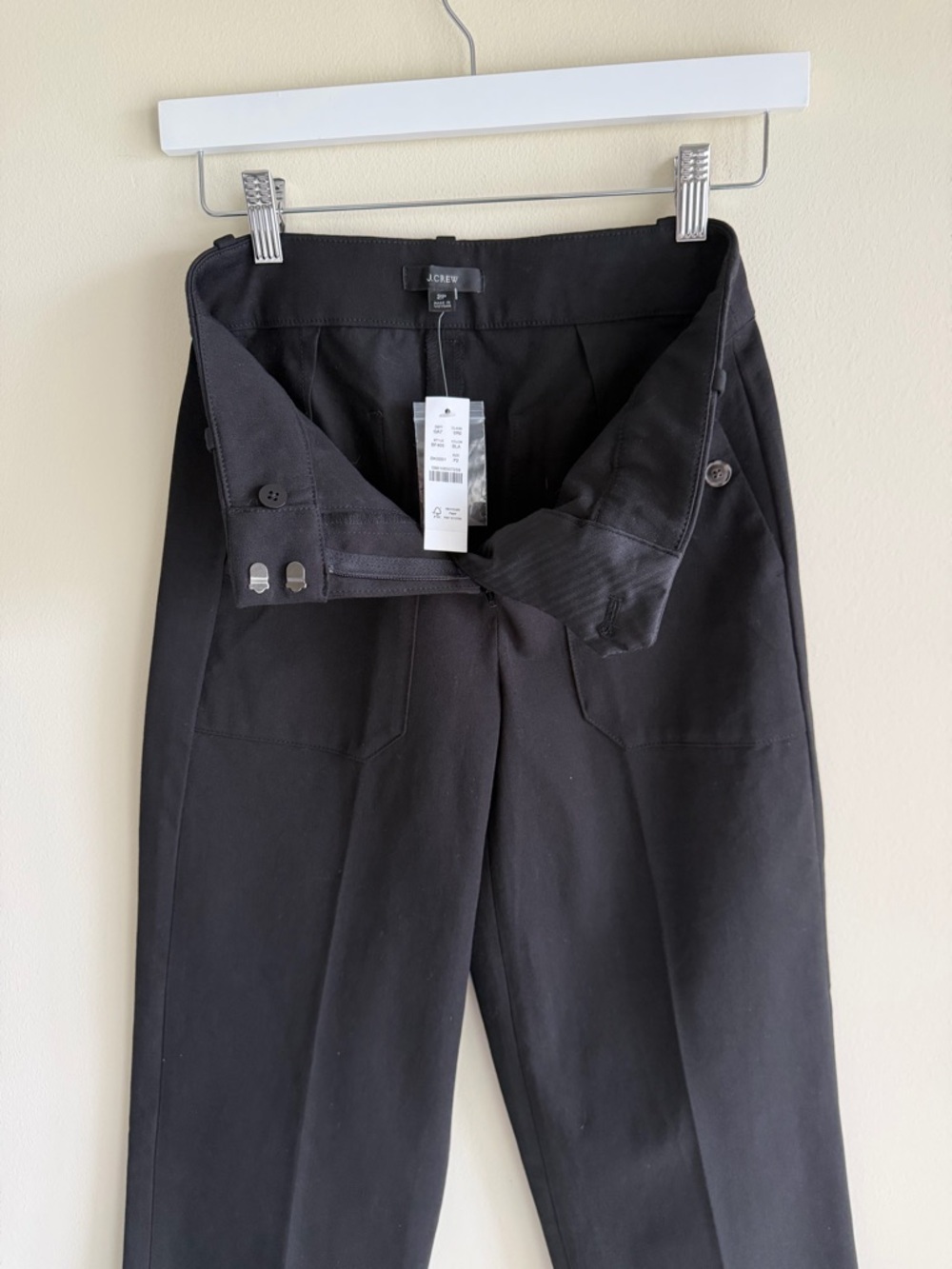 J.Crew Sydney Wide Leg Crop Pants Black 2P Petite High Rise Stretch NWT Womens - Picture 6 of 13